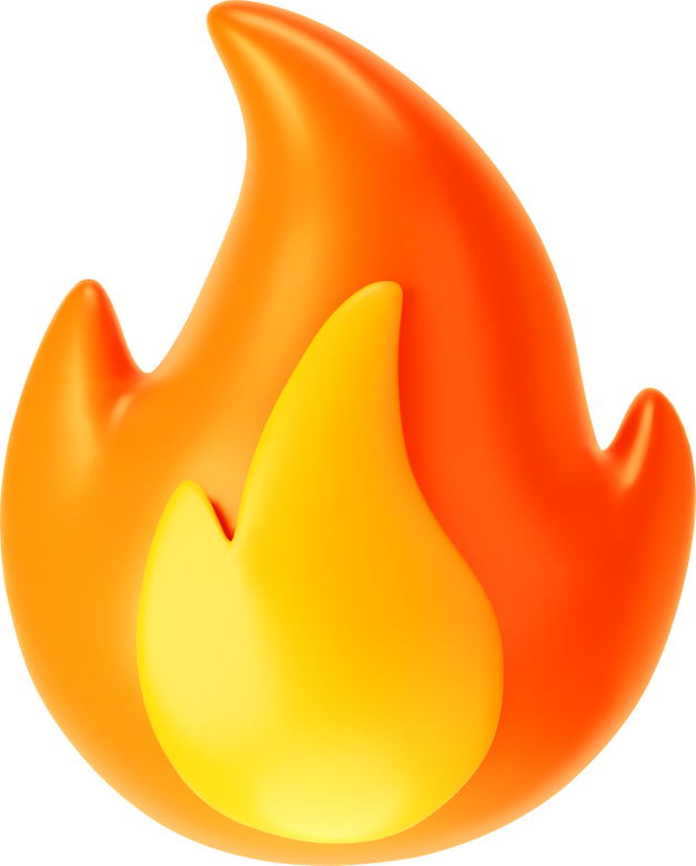 3d fire flame icon